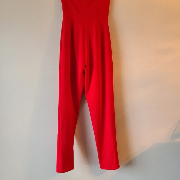 Lan Ting bride red  jumpsuit women's sz.XS Strapless - Picture 3 of 9